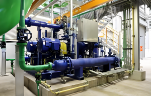 The vacuum pump system is a device which removes air and other gases from the steam spaces.